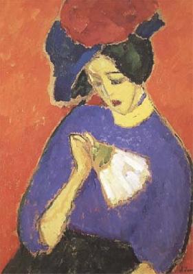 Alexei Jawlensky Woman with a Fan (mk09) oil painting picture